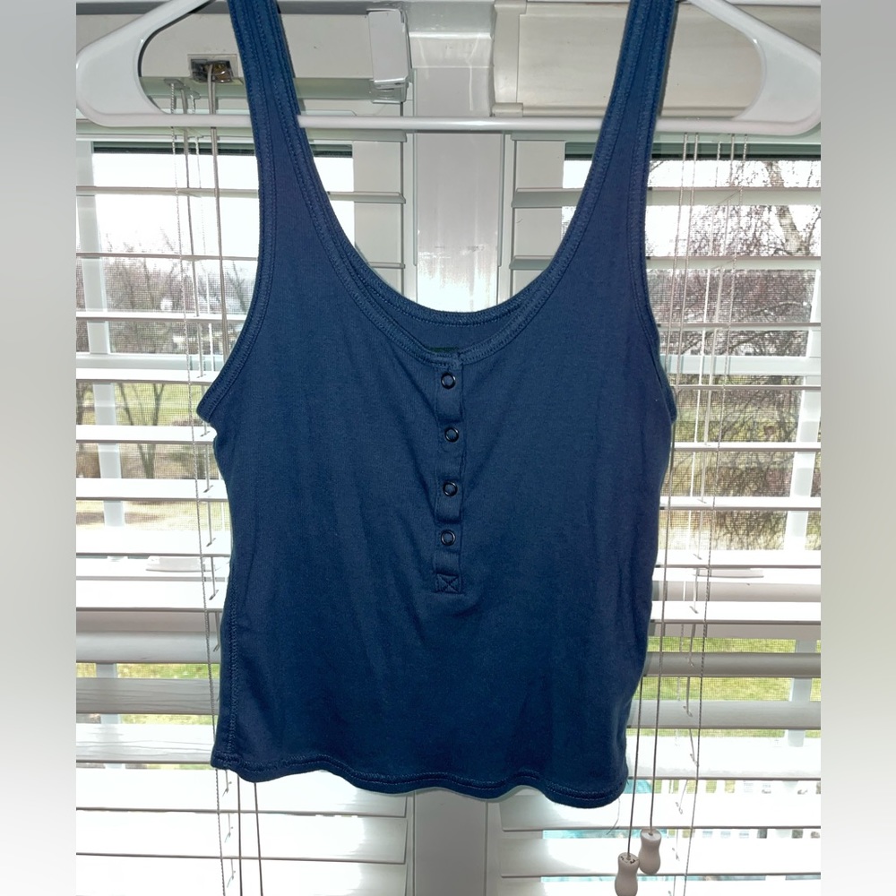 Navy Cropped Tank Top